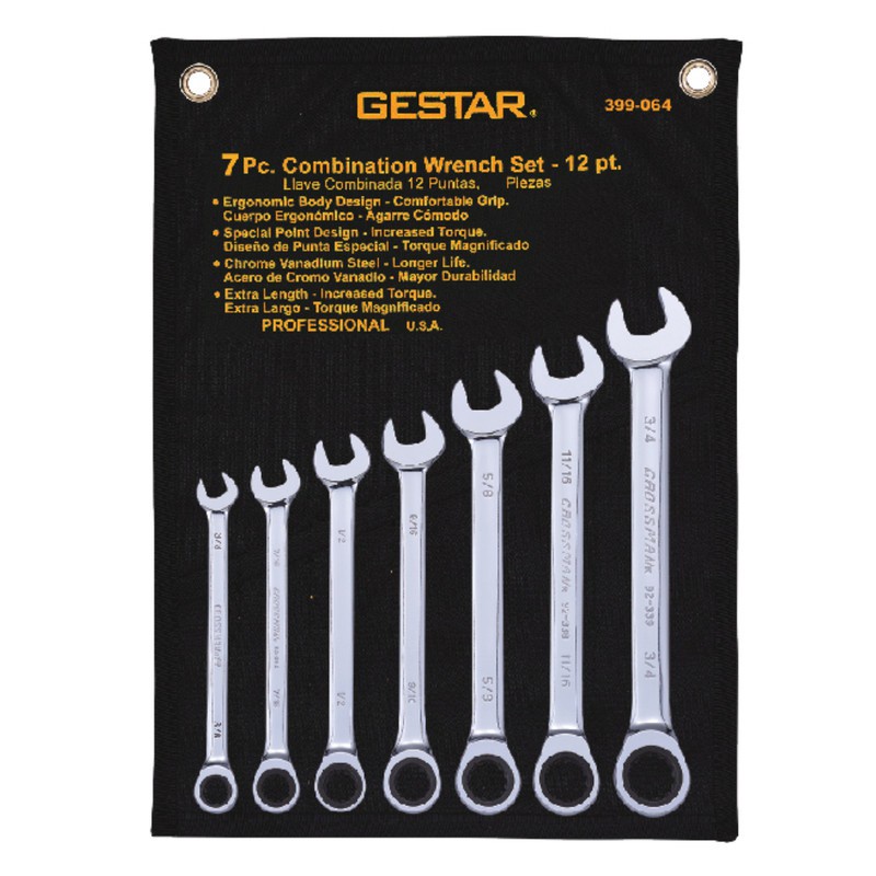 GESTAR/CROSSMAN-Tool Set 7 Combination Gear Wrench Set 12Point (Metric ) 399-064
