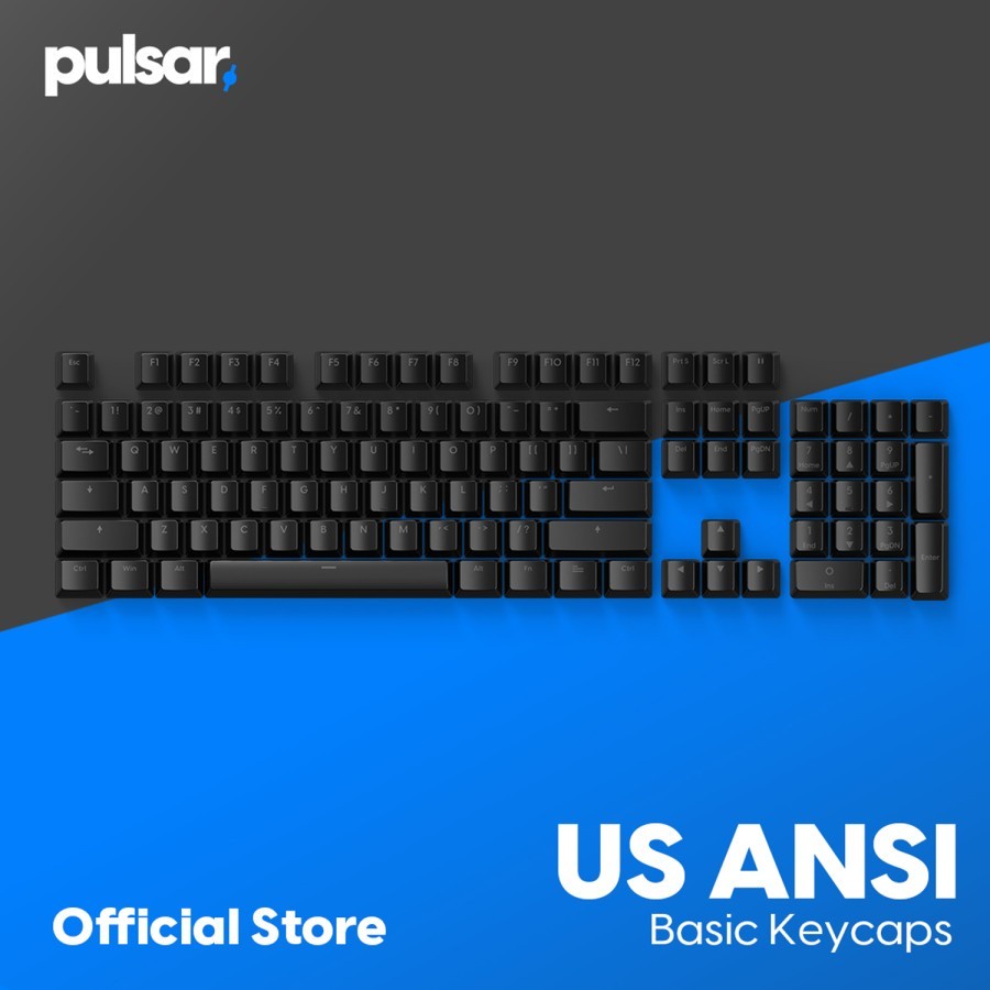 Pulsar Basic US ANSI ABS Keycaps 104 set OEM Profile