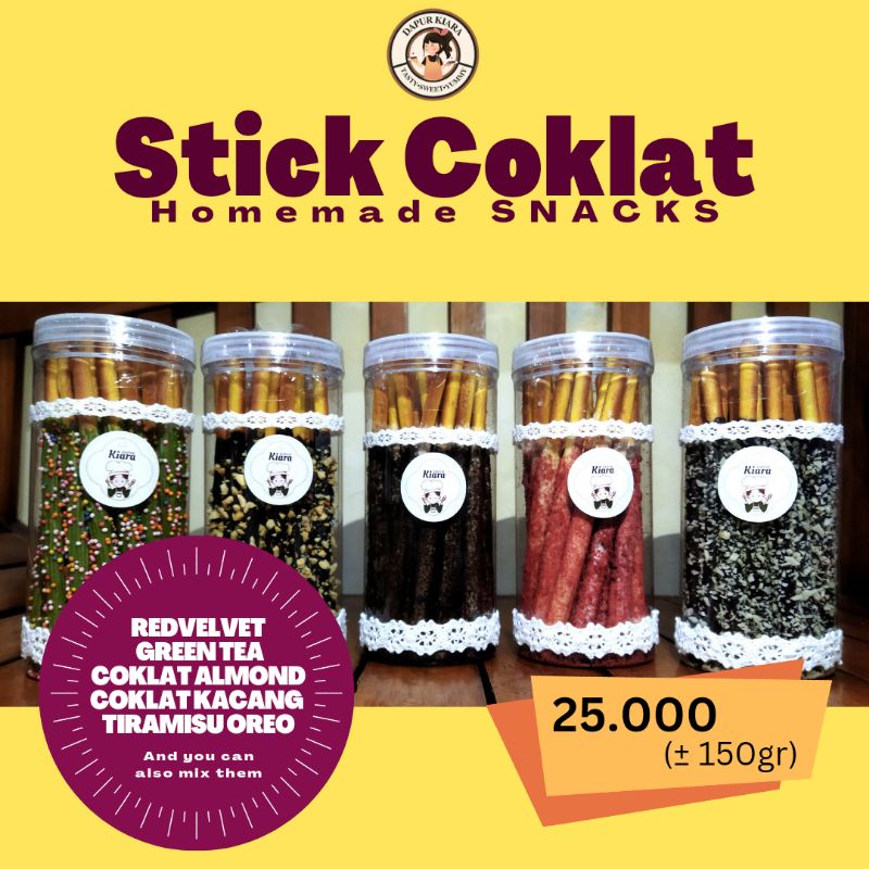 

Stik MINI STICK Coklat, Kacang, Almond, Tiramisu Oreo, Redvelvet, Greentea Matcha, Strawberry Milk Toples