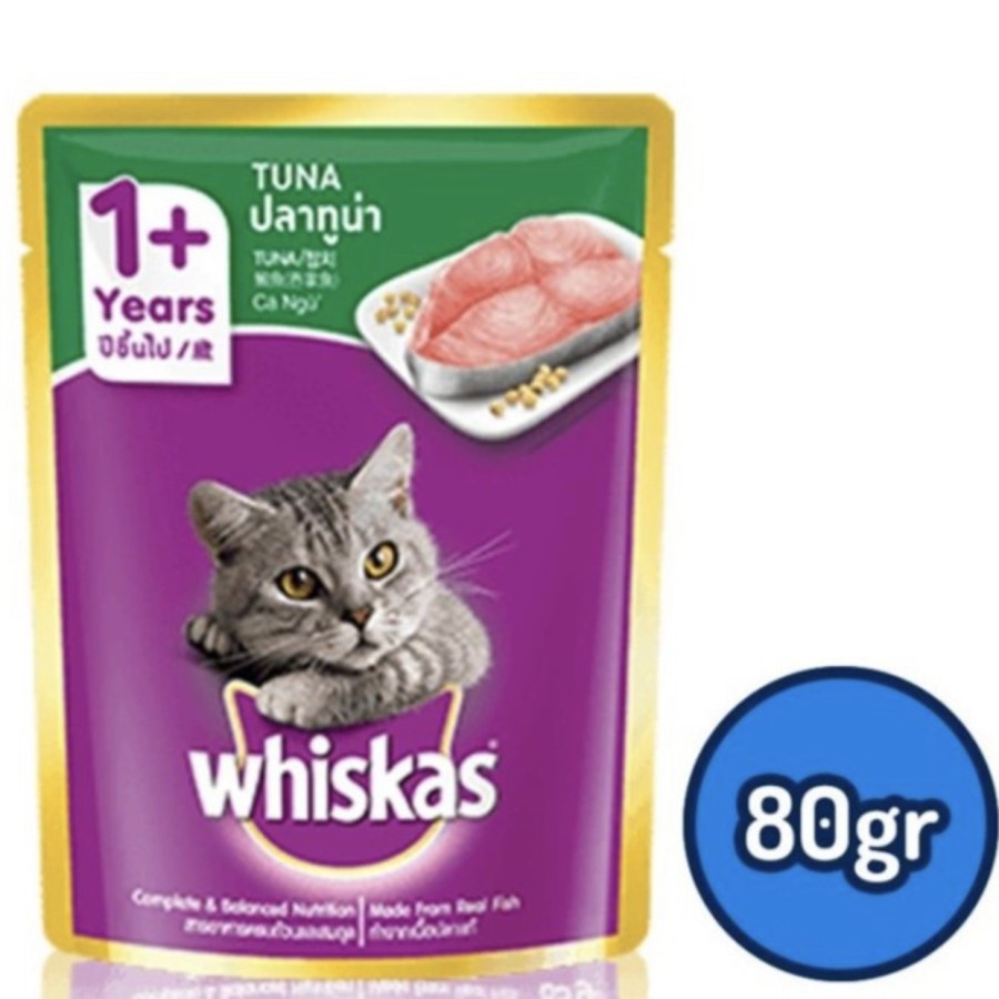 Whiskas Sachet Pouch 80g Wet Cat Wood - 1+ Tuna