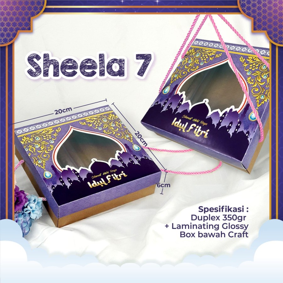 

Box Lebaran SHEELA untuk roti, kue 20x20x6 cm / Dus Idul Fitri [1 lbr]