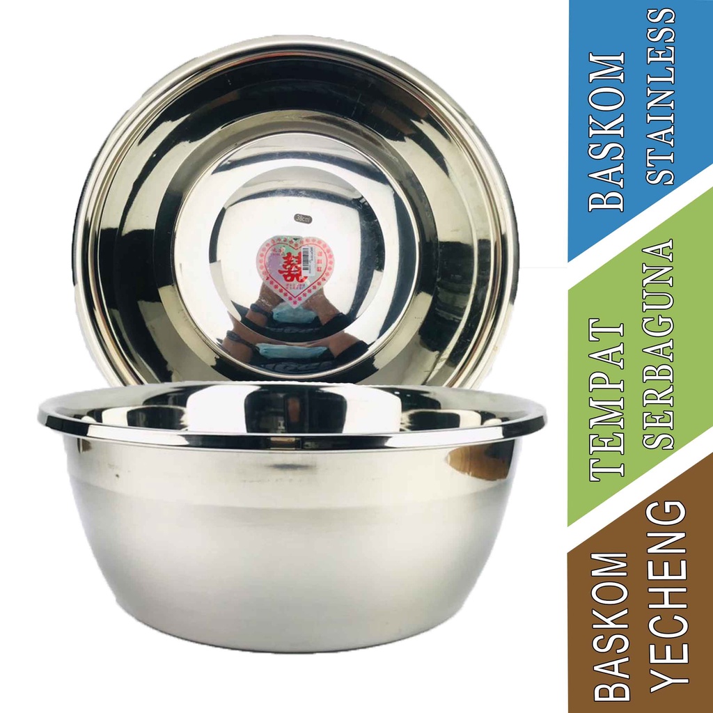 Baskom Serbaguna- Baskom Yecheng- Baskom Stainless- 38cm