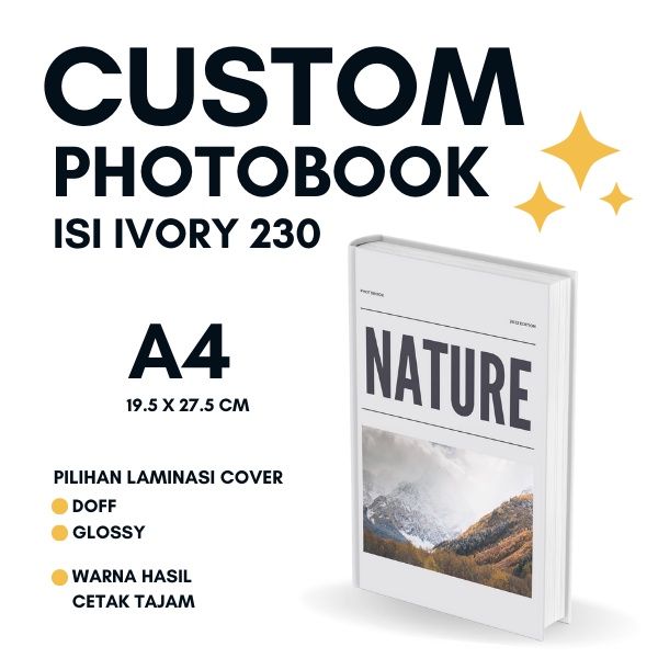 [Isi IVORY 230] Cetak Photobook A4 - Yearbook - Album Foto BTS KPOP Murah Custom