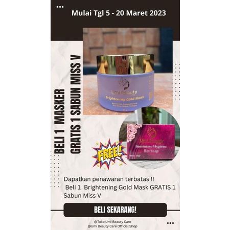 PROMO MASKER BIDADARI MASKER UBC FREE SABUN MISS V