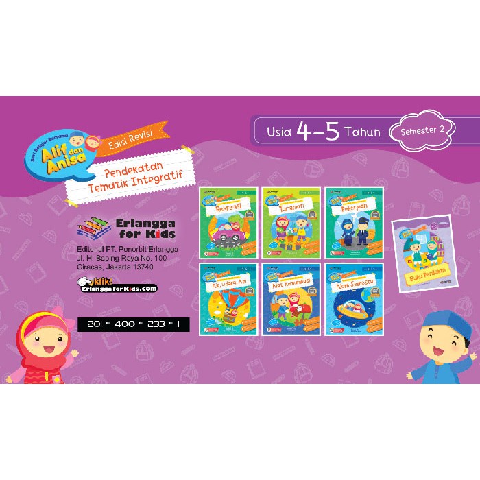 Erlangga For Kids - Paket Belajar Bersama Alif & Anisa Tematik - Revisi 4-5 TH