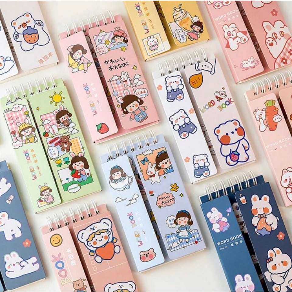 

7s Wordbook Ring Panjang Notepad Spiral Buku Belajar Notebook Ring Panjang Motif 80lembar Buku Catatan Panjang