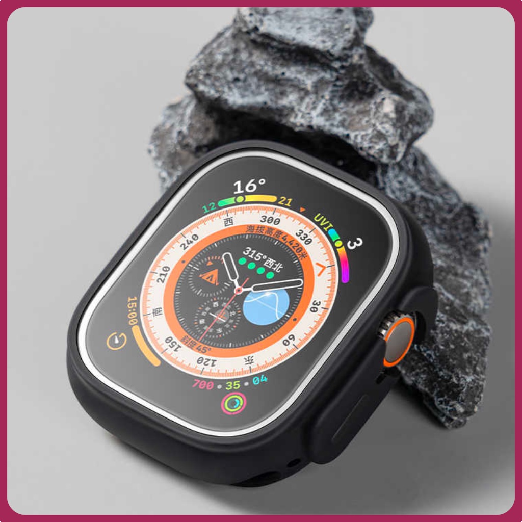 TPU Material Soft Cover hanya untuk AppIe watch Series 8 Ultra 49mm Bumper Smartwatch Soft Bumper Pelindung Bahan Silikon