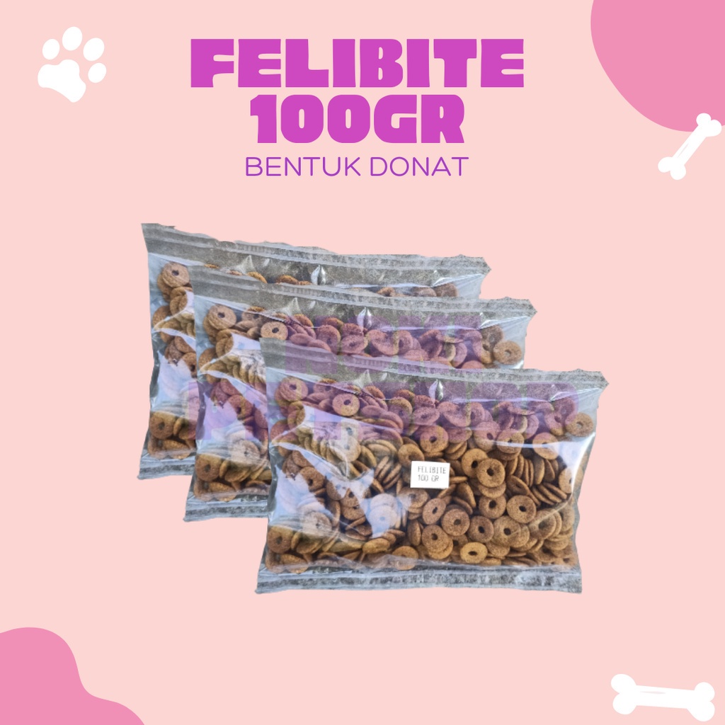 [BISA COD] FELIBITE 100GR KEMASAN EKONOMIS DRY FOOD |  MAKANAN KUCING FRESH PACK MOTHER AND KITTEN IKAN DONAT BENTUK DONUT  IKAN MAKANAN KUCING KERING