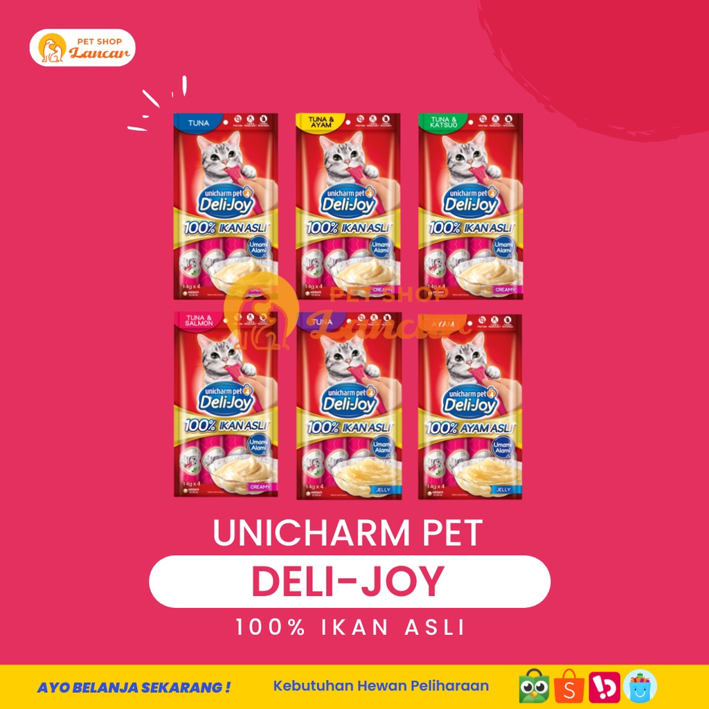 Snack Kucing Deli Joy Creamy Cat treat Cemilan 14 Gram