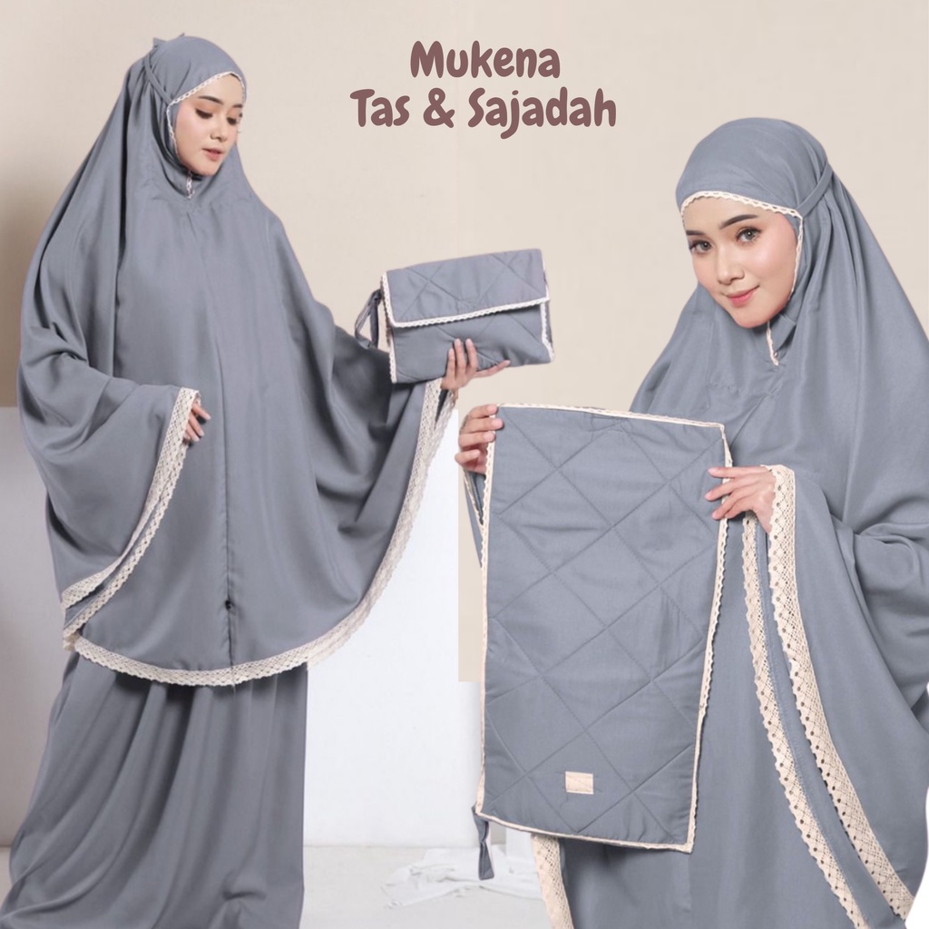 Mukena Katun | Dewasa Marwah | mukena free tas sajadah