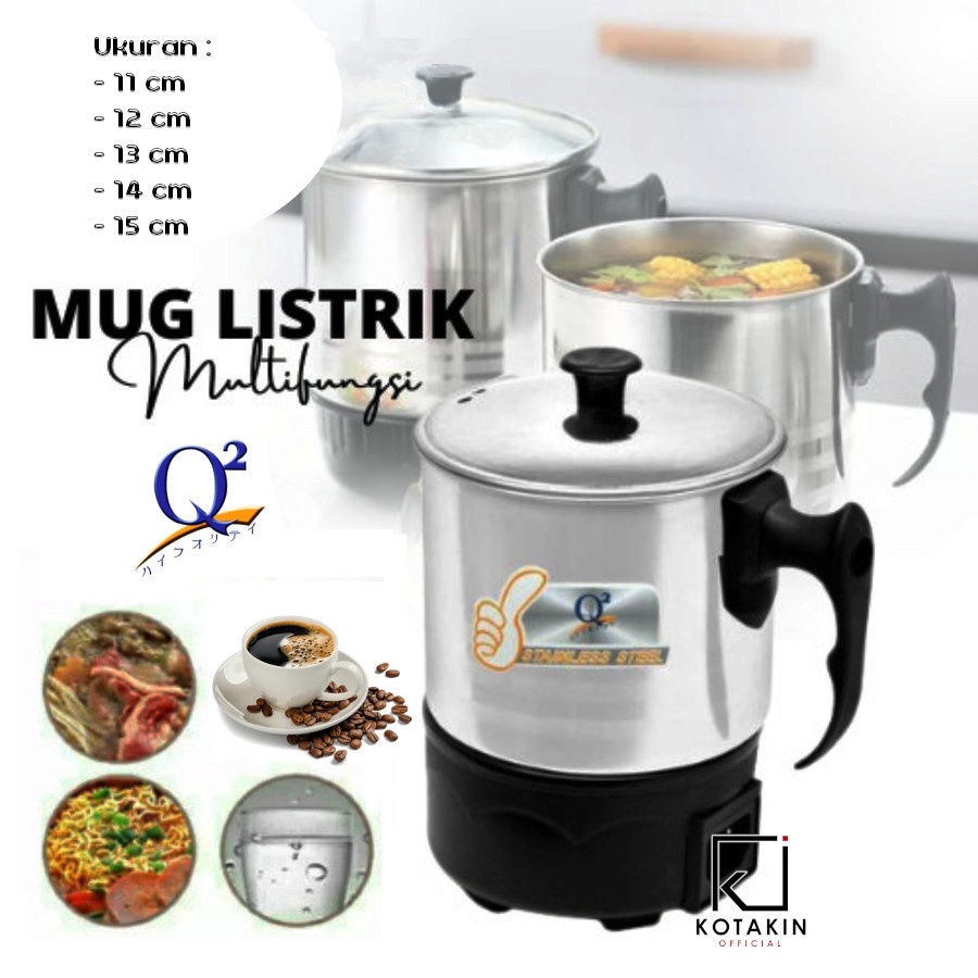 Mug Elektrik / Teko Listrik Stainless Q2 / Pemanas Air / Heater