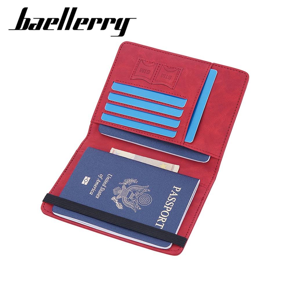 BAELLERRY N2379 Passport Holder Dompet Travel Bahan Kulit PU Leather Premium WATCHKITE WKOS