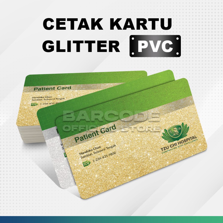 

Kartu Member Preprinted Card Glitter PVC Gold Silver 100 Pcs