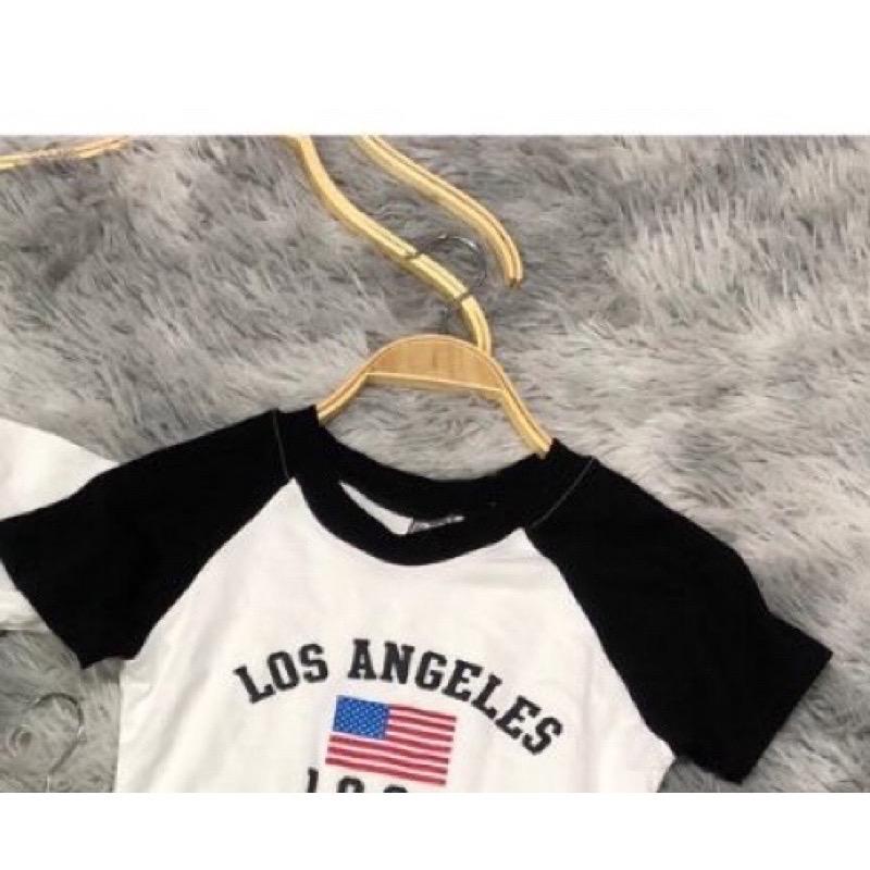 KNIT RIB CROP TOP LOS ANGELES | TSHIRT KAOS CROP TOP LA