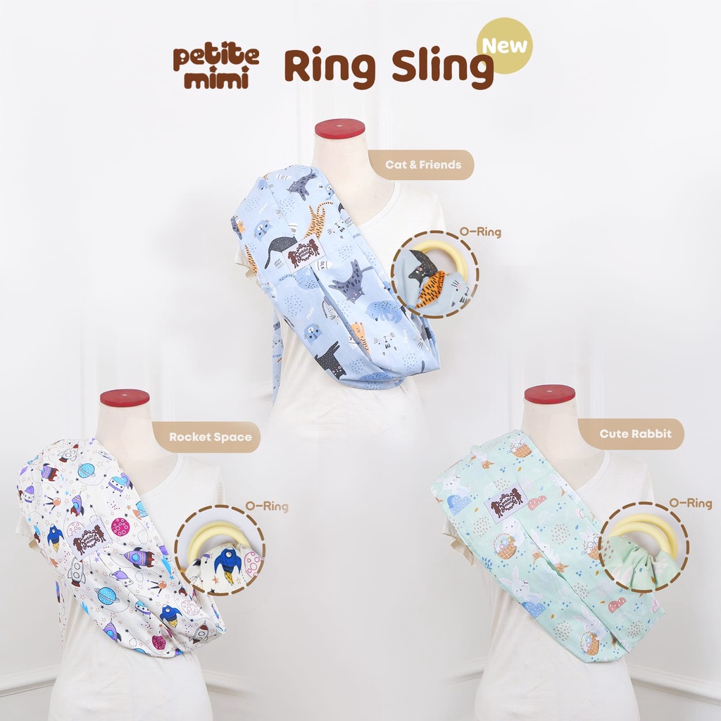 Pilih Motif dan Polos Gendongan Bayi Kain (Ring Sling Petite Mimi)