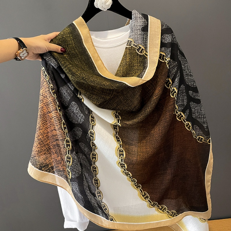Syal &quot;Lista&quot; Motif Mewah, bahan Katun Linen HIGH GRADE