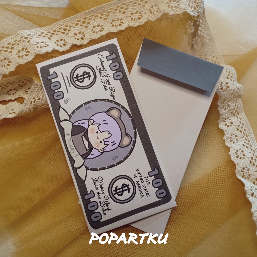 

AMPLOP LEBARAN PREMIUM MOTIF DOLLAR ANGPAU LEBARAN IDUL FITRI