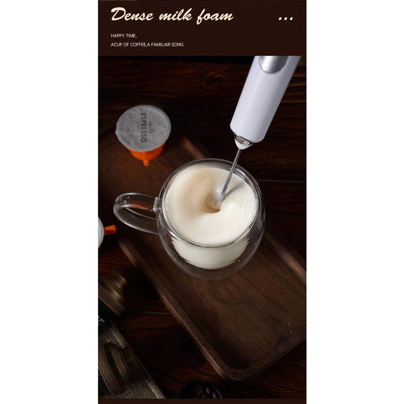 Hand Mixer Mini 2 in 1 Pengocok Telur Whisk Milk Frother - HM23 - White