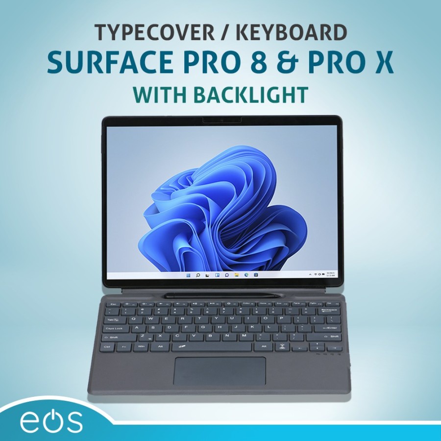 Keyboard Typecover bluetooth Surface pro 8 pro x keyboard no backlight dan backlight