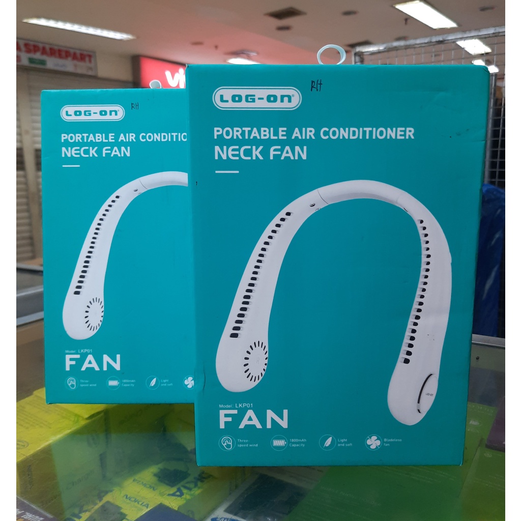 LOG-ON NECK FAN PORTABLE KIPAS ANGIN LEHER LKP01 MURAH MERIAH