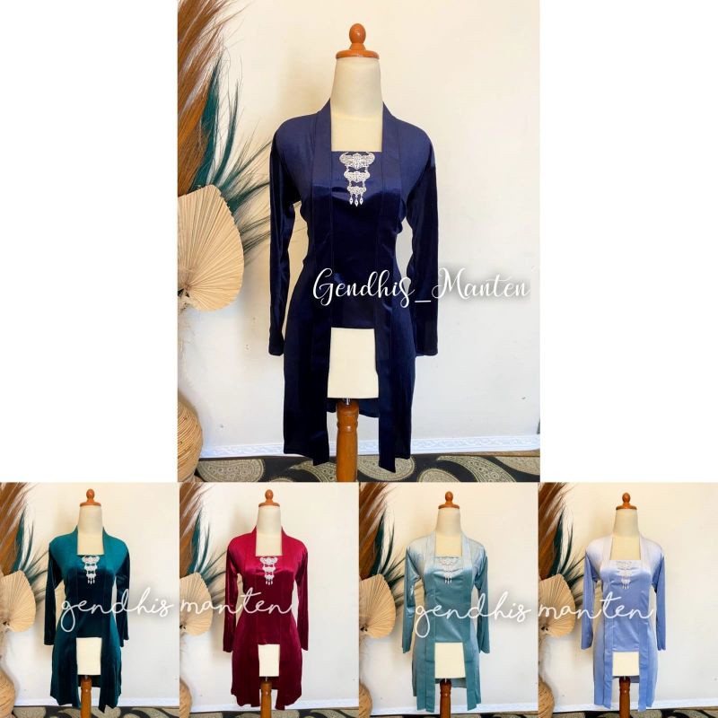 [Warna Lengkap] Kebaya Kutubaru, Polos - Body Panjang