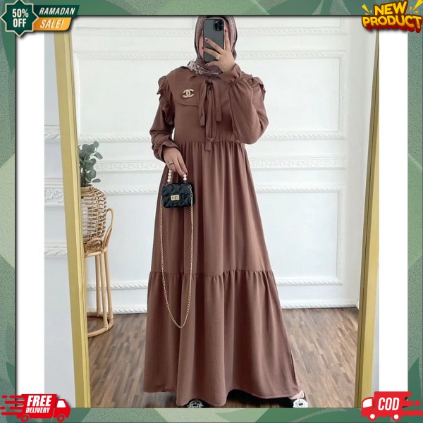 Gamis Jumbo Wanita Remaja Dewasa Import Kekinian Baju Gamis Terbaru2022 Bsju Games Lebaran Terbaru 2
