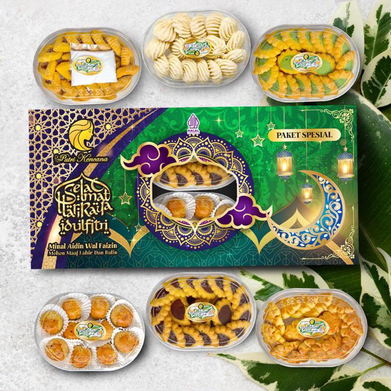 

Kue Paket Lebaran Putri Kencana Toples Oval isi 6 Toples Best Seller