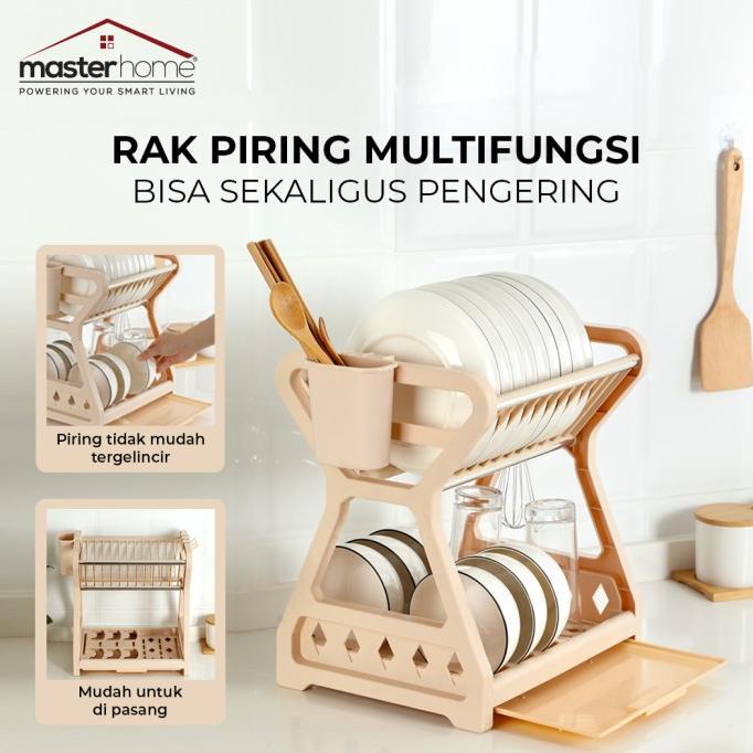 Termurah Rak Piring Plastik 2 Susun Serbaguna Tempat Sendok Gantung New