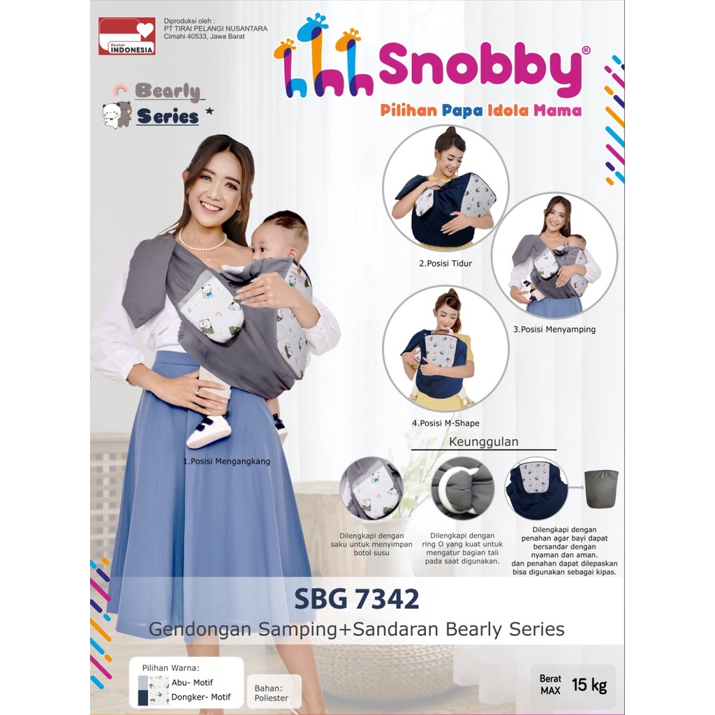 Snobby Gendongan Bayi Samping Cocok u/ Newborn + Sandaran Bearly Series - SBG 7342