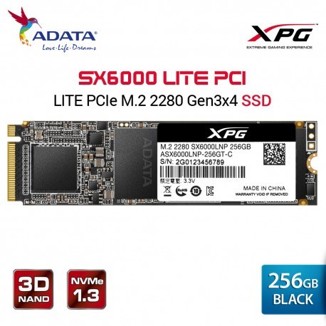 Adata SSD SX 6000 Lite / SX6000 Lite NVME 256Gb - 256 Gb