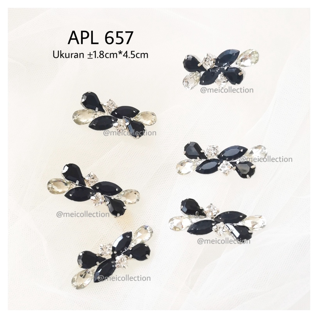 Payet rangkai leher pinggang tabur APL 657 white gold permata clear