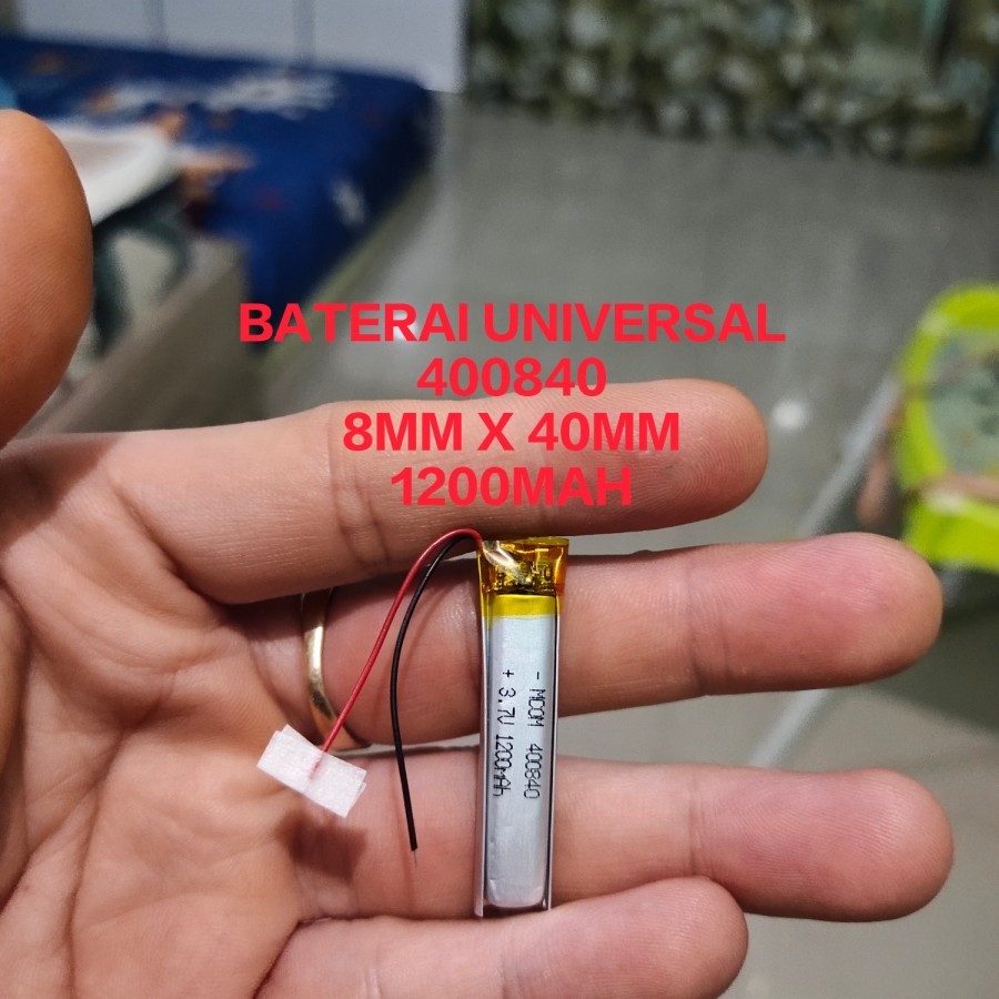 BATERAI UNIVERSAL 400840 ukuran 8mm x 40mm 1200mah kabel 2 MANTUL