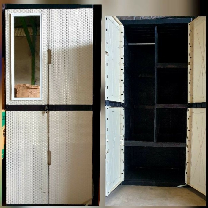 [KHUSUS KIRIM INSTAN] Lemari Plastik AQUOSE GANTUNGAN DIVA Rotan +Kaca