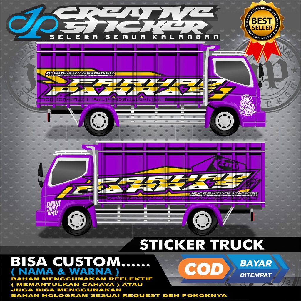 STICKER printing BAK SAMPING TRUCK (KANAN KIRI belakang) BISA CUSTOM