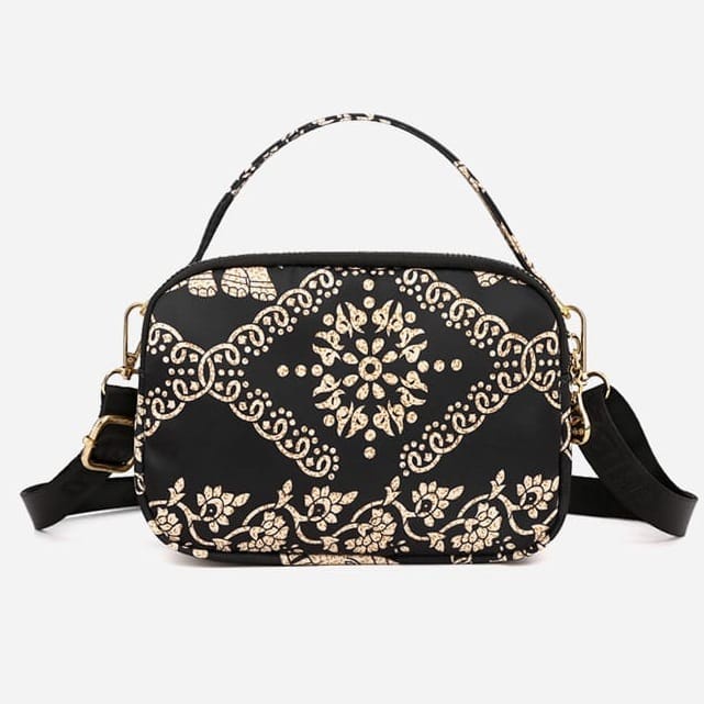 TAS SELEMPANG IMPORT CHIBAO HITAM MOTIF 9090#