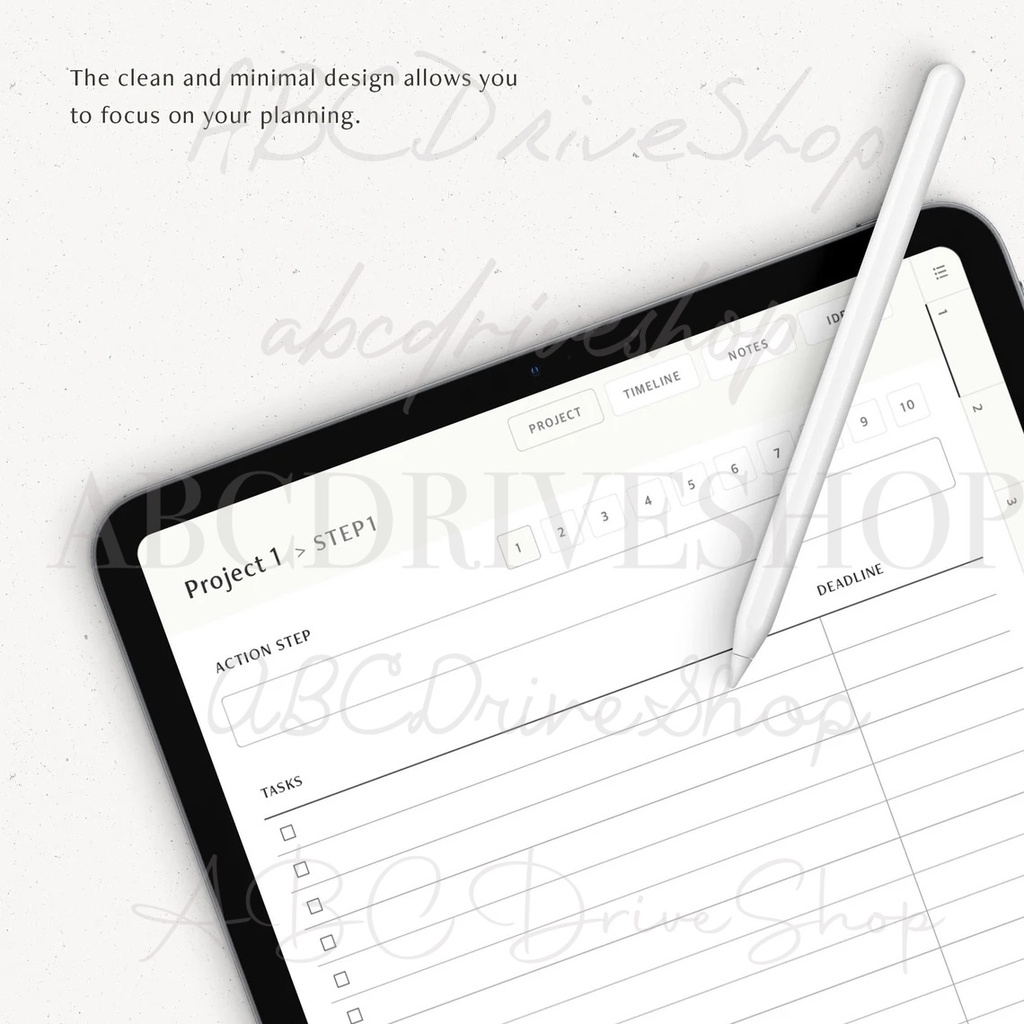 Digital Planner &amp; Journal - Project Planner with Timeline &amp; Action Steps