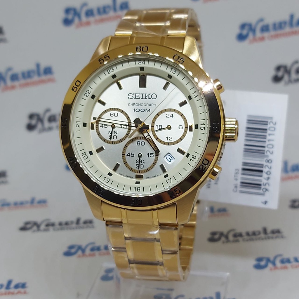 Seiko Quartz SKS526P1 Chronograph Gold IP - Jam Tangan Pria SKS526