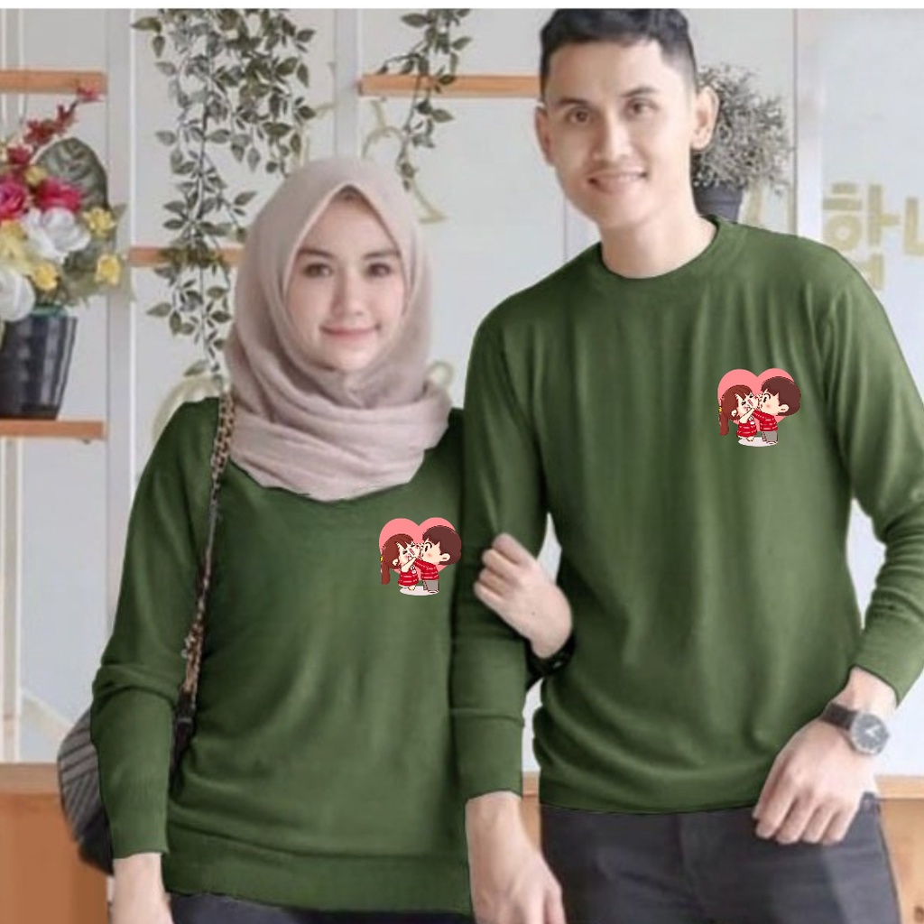 baju lengan panjang COUPLE love / kaos distro trendy keren dan kekinian / kaos terlarid