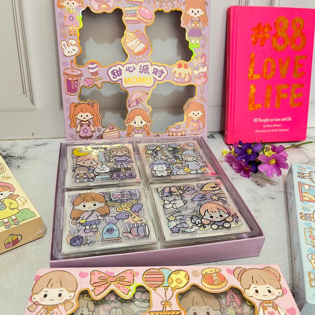 BOX STICKER SENMU V5 ISI 100 LEMBAR CUTE LITTLE GIRL HARGA SUPER MURAH PAKET STIKER BOKS GIFT HADIAH SPECIAL EDITION FAVORIT ANAK READY GROSIR DAN COD