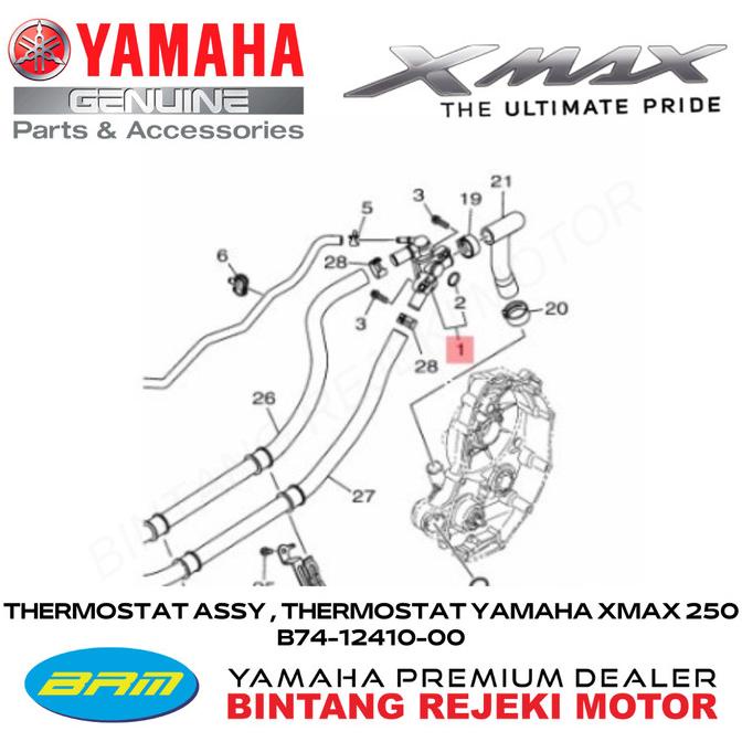 thermostat assy, thermostat yamaha xmax 250 b74-12410-00 [y-brm]