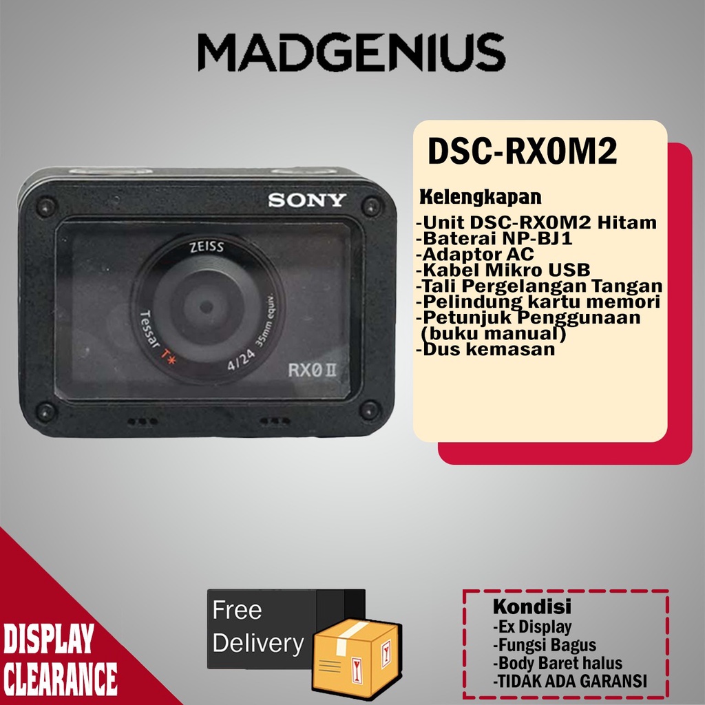 SONY DSC-RX0M2 / Cybershot DSC-RX0 II Kamera ultra compact - BARANG CLEARENCE, EX DISPLAY, TIDAK ADA