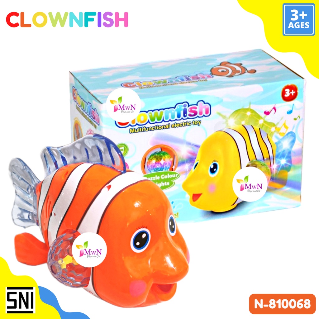 MWN Mainan Clown Fish ada Lampu dan Musik N810068