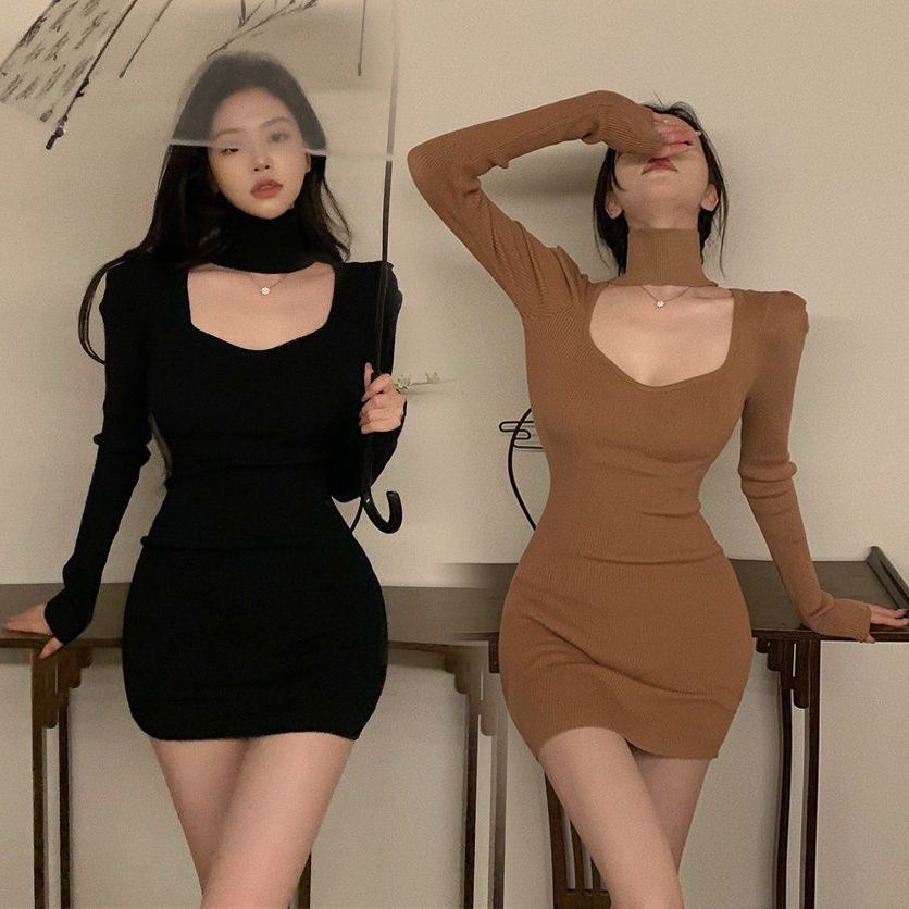 DR577 BAJU WANITA  ATASAN PAKAIAN POLOS DRESS SEXY KNITING HIGH QUALITY KNIT IMPORT DRESS ELEGANT DRESS