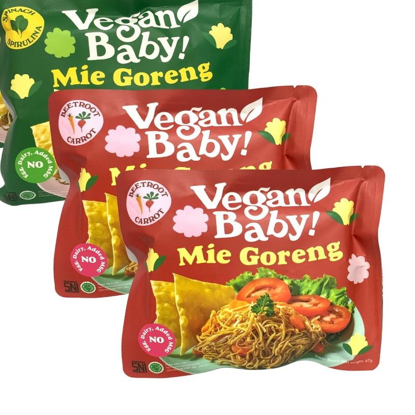 

➴ Vegan Baby mie goreng mix bayam spirulina dan wortel bit 4pcs ▲