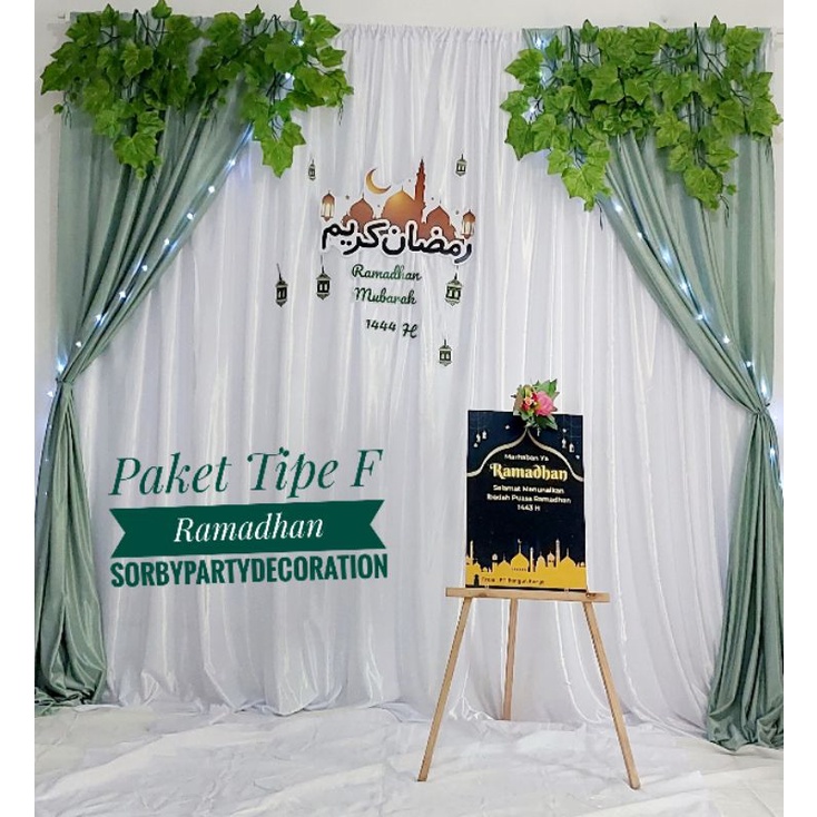 Dekor Tunangan Backdrop background photobooth nikahan lamaran  aqiqah (012)