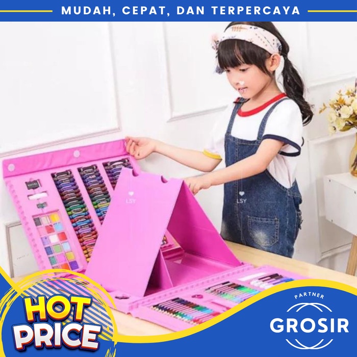 

Terlaris Pensil Warna Set Peralatan Gambar Lukis Art Crayon 208Pcs Super Mega