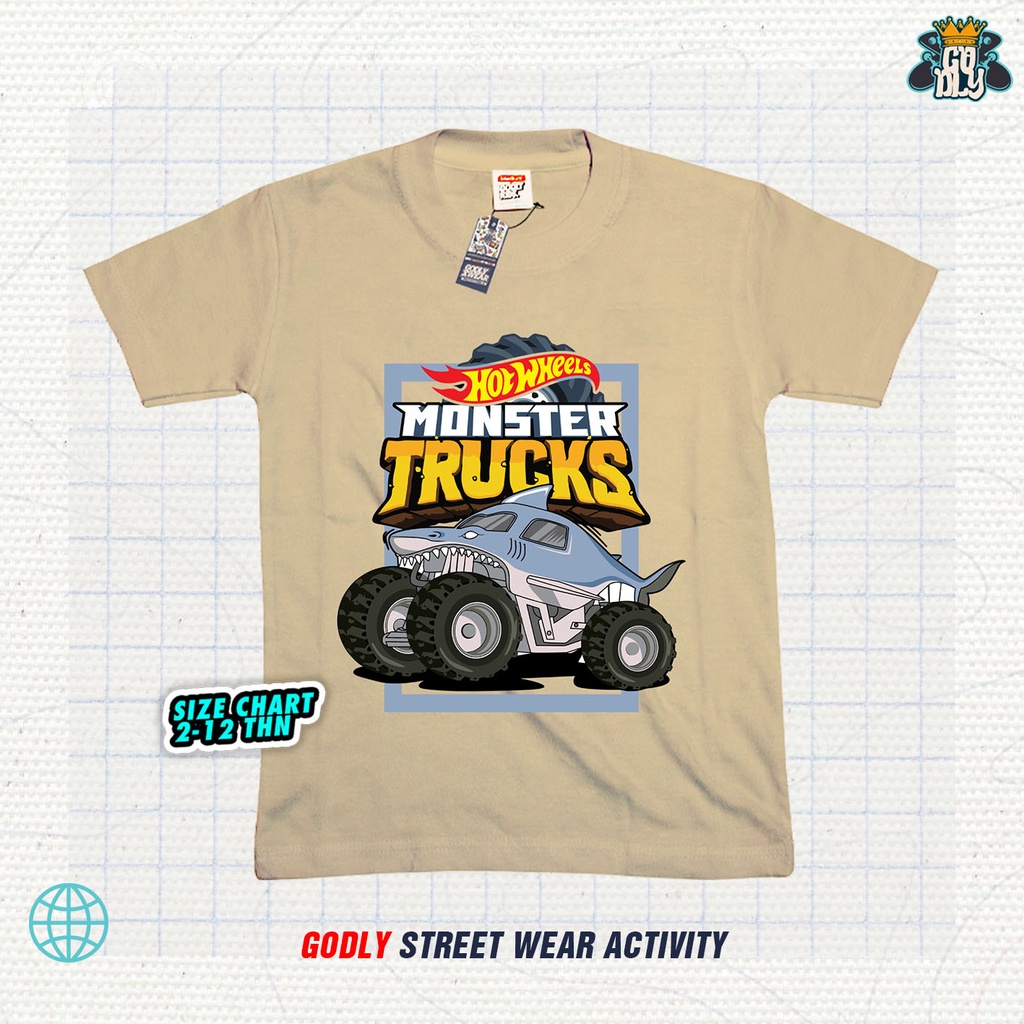 Kids Junior T-Shirt TRUCK HOTWHEELS / Atasan Anak Bahan Katun Combed / Realpict godlykids