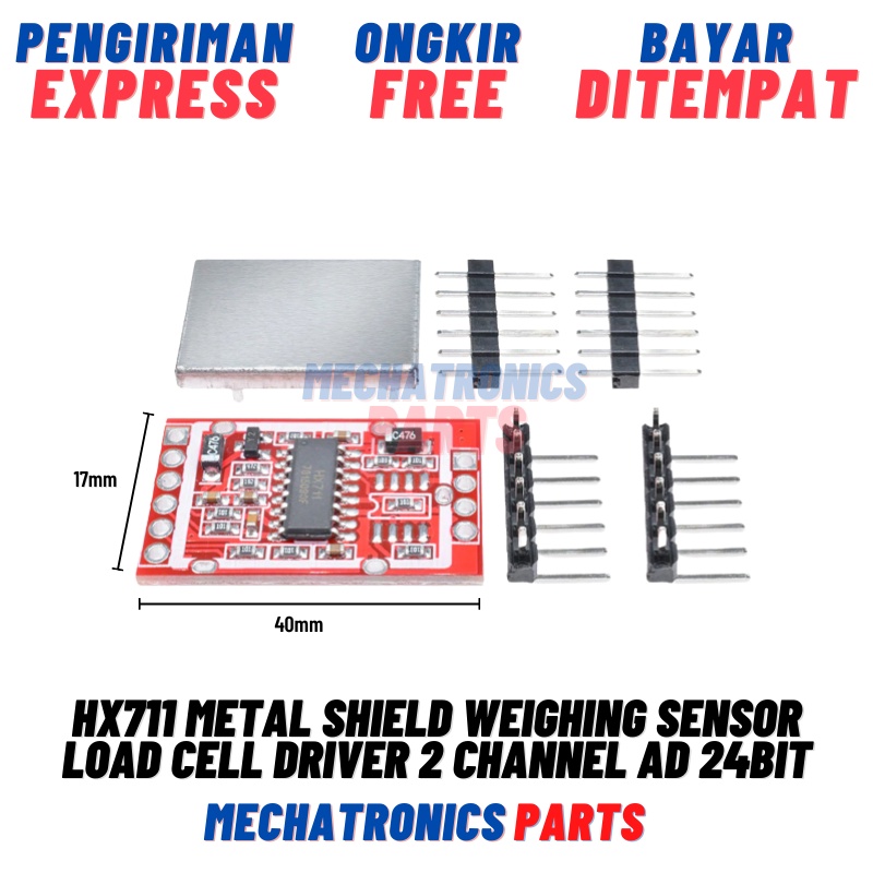 HX711 Metal Shield Weighing Sensor Load Cell Driver 2 Channel AD 24bit