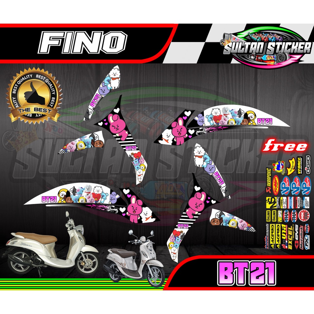 Stiker Variasi Streaping Decal list Motor Yamaha Fino BT21