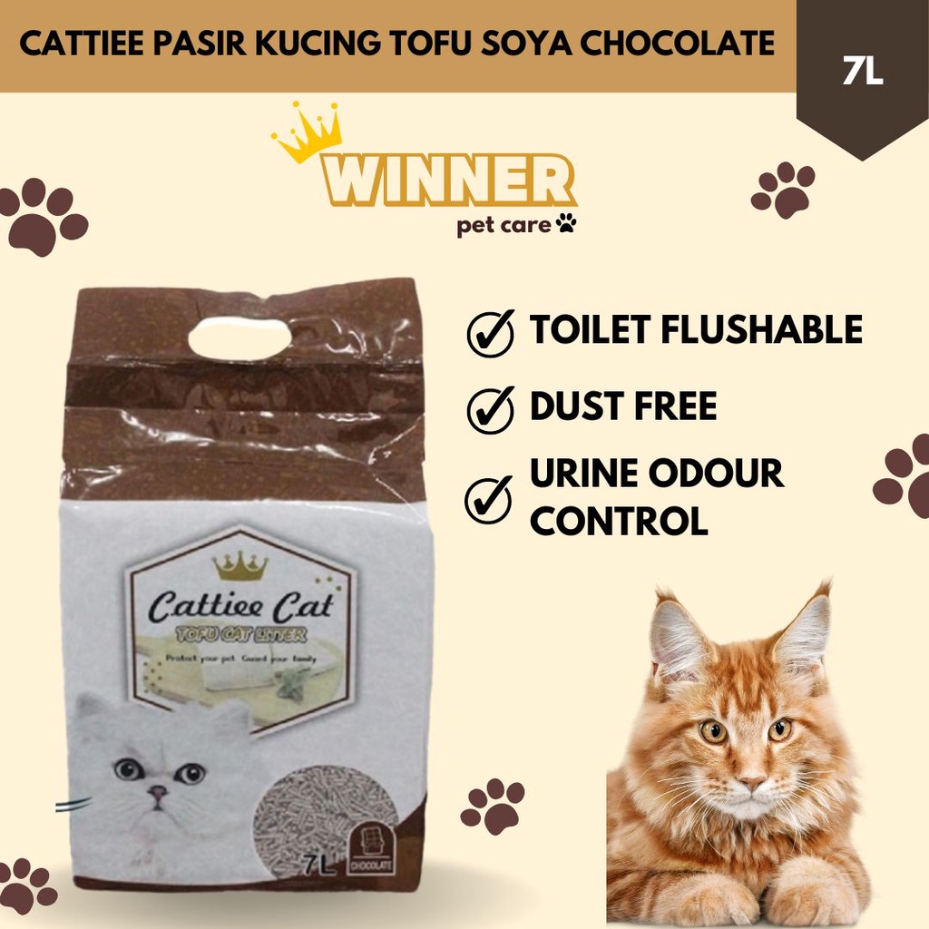 Cattiee Cat Litter Pasir Kucing Tofu Soya chocolate 7 Liter